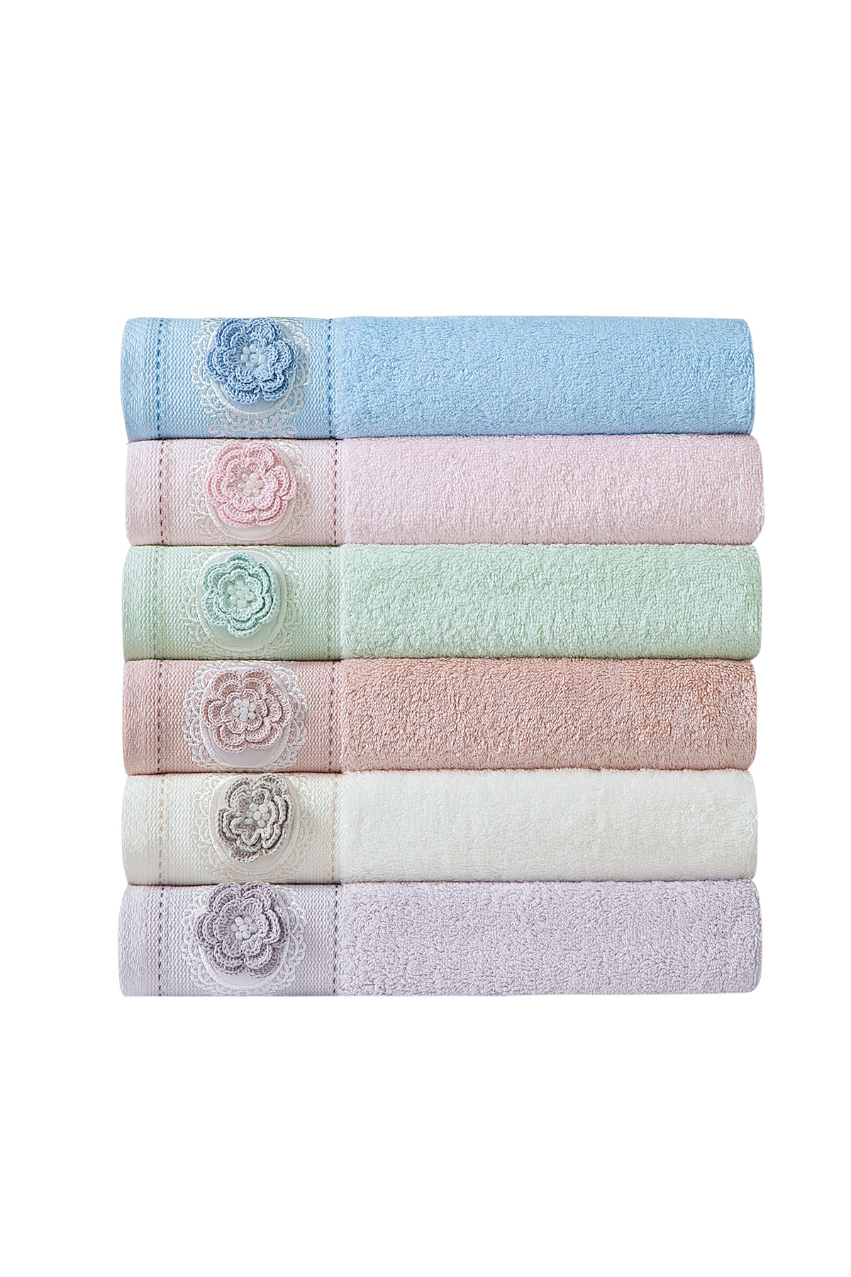 Fiesta El Yüz Havlu Bambu Duygu Nakışlı 50x90 - Thumbnail