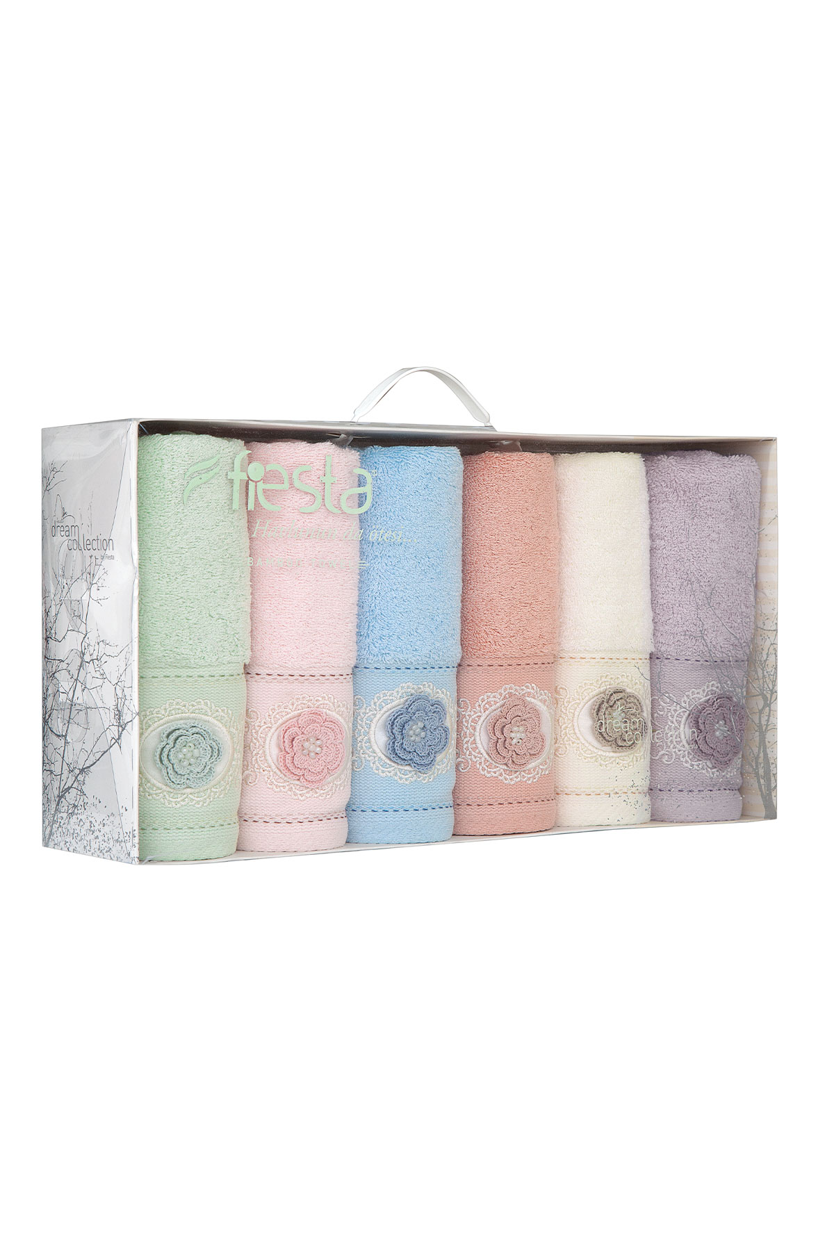 Fiesta El Yüz Havlu Bambu Duygu Nakışlı 50x90 - Thumbnail