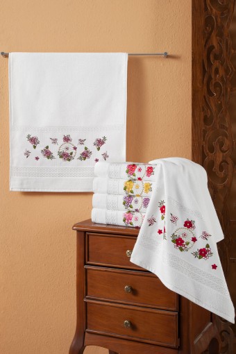 FIESTA - Fiesta El Yüz Havlu Soft Kadife Nakışlı 50x90 (1)