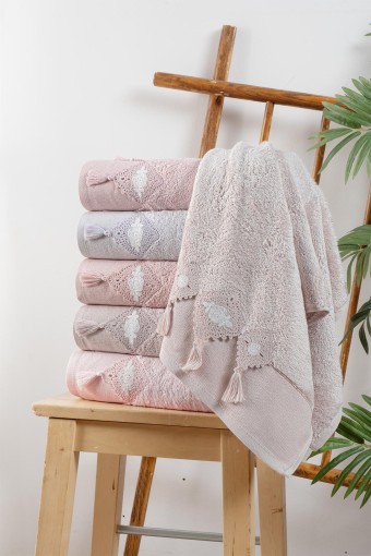 FIESTA - Fiesta El Yüz Havlusu Bambu Süzene Püskül Dantelli 50x90