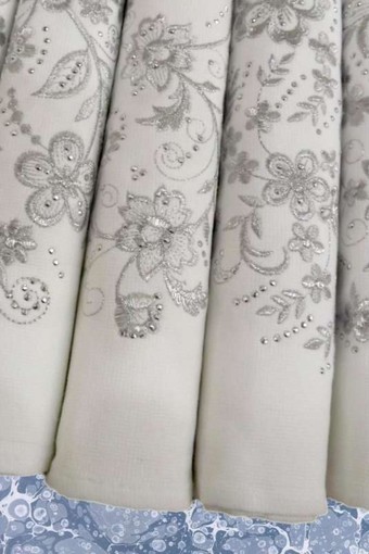 FIESTA - Fiesta El-Yüz Havlusu Cotton Gümüş Simli Nakışlı 50x90