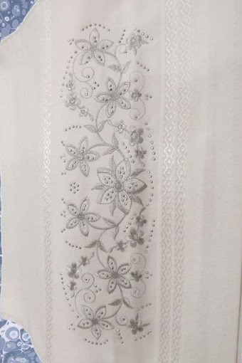 FIESTA - Fiesta El-Yüz Havlusu Cotton Gümüş Simli Nakışlı 50x90 (1)