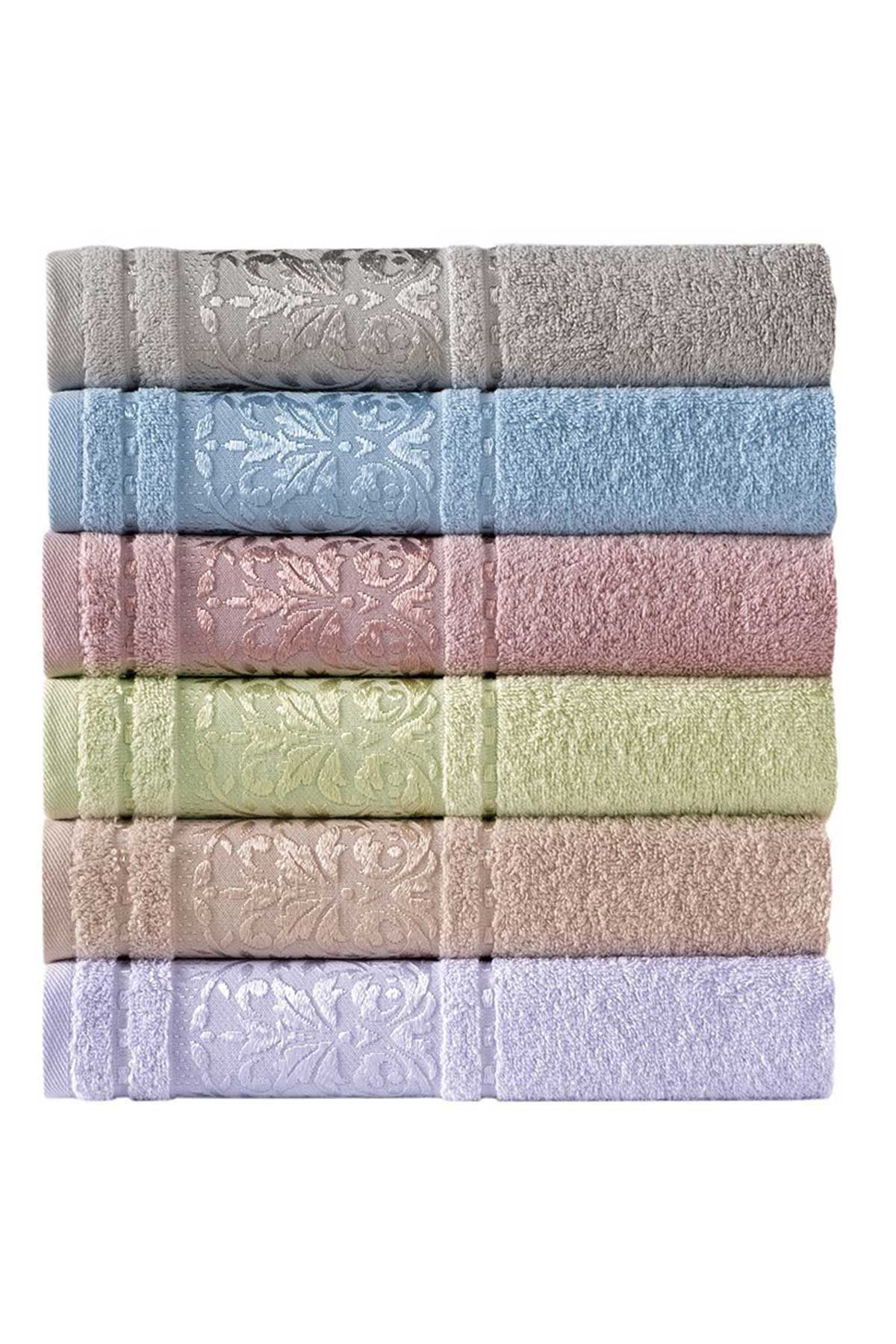 Fiesta El-Yüz Havlusu Elinda Premium Bukle Jakarlı 50x90 cm - Thumbnail