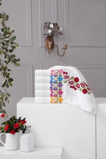 FIESTA - Fiesta El-Yüz Havlusu Nakışlı Taşlı 50x90