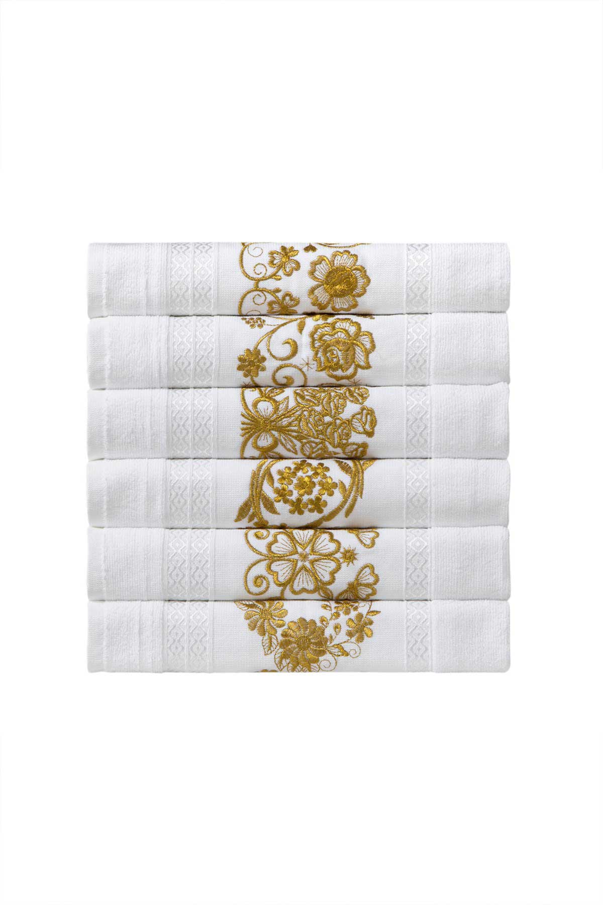 Fiesta El-Yüz Havlusu Soft Altı Simli Nakışlı 50x90 - Thumbnail