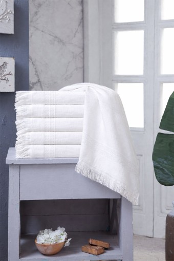 FIESTA - Fiesta El-Yüz Havlusu Soft Kadife Boyama Saçaklı 50x90