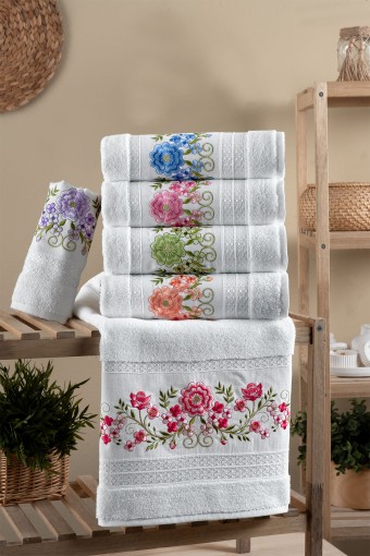FIESTA - Fiesta El-Yüz Havlusu Soft Kanaviçe Nakışlı 50x90