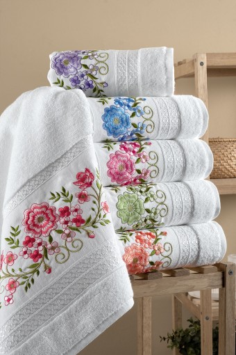 FIESTA - Fiesta El-Yüz Havlusu Soft Kanaviçe Nakışlı 50x90 (1)
