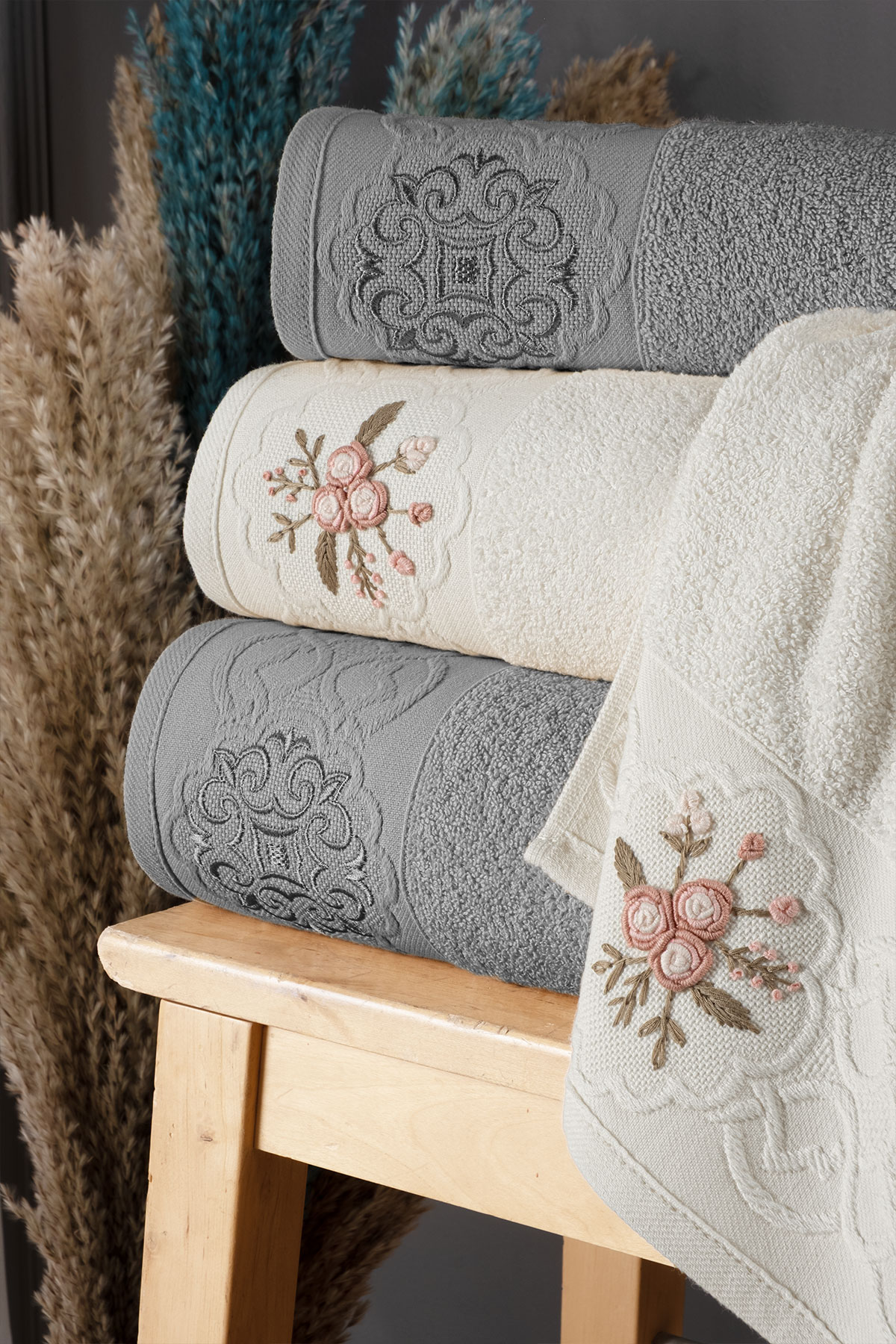 Fiesta Elite Bukle 4 Parça Hamam Takımı - Thumbnail