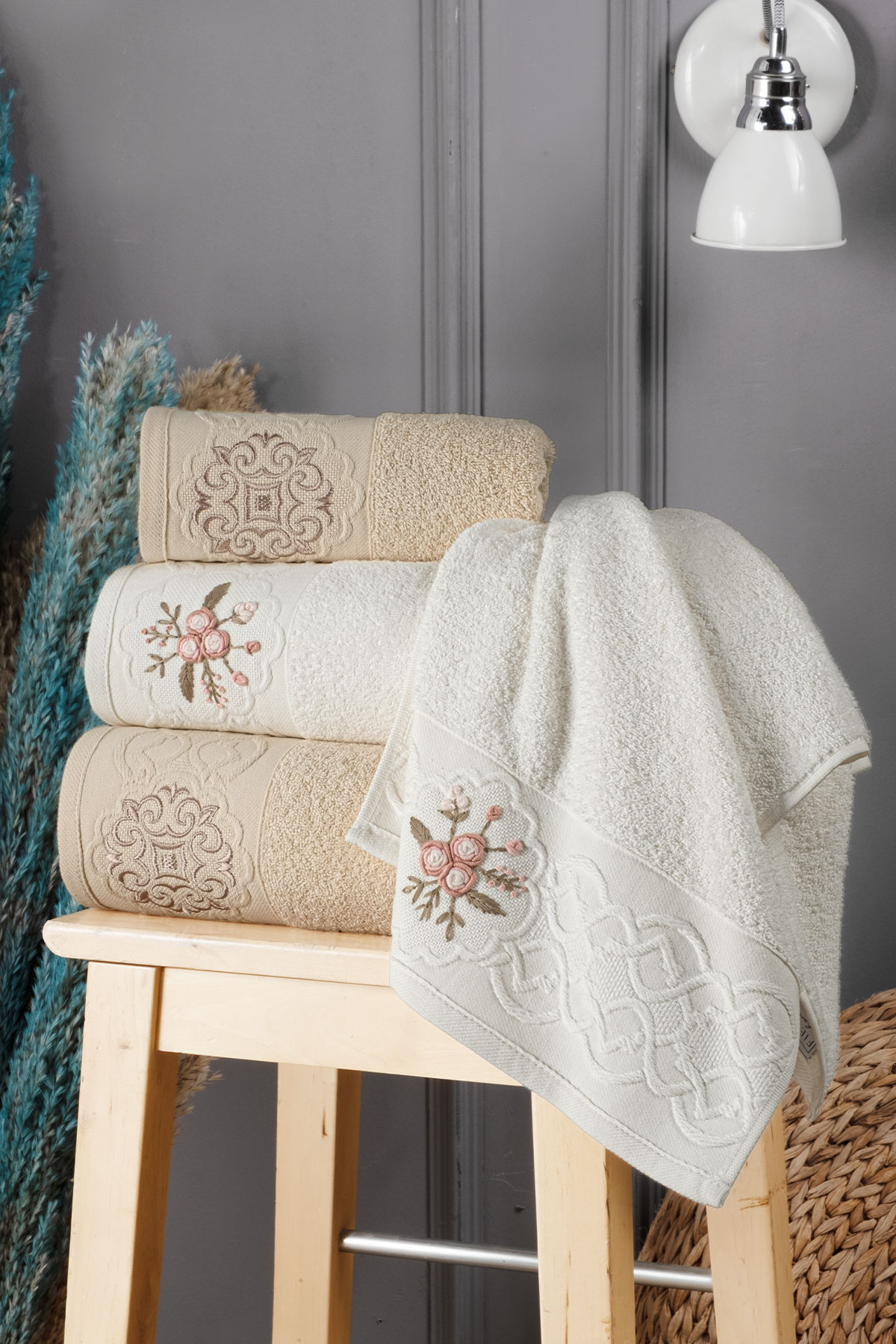 Fiesta Elite Bukle 4 Parça Hamam Takımı - Thumbnail