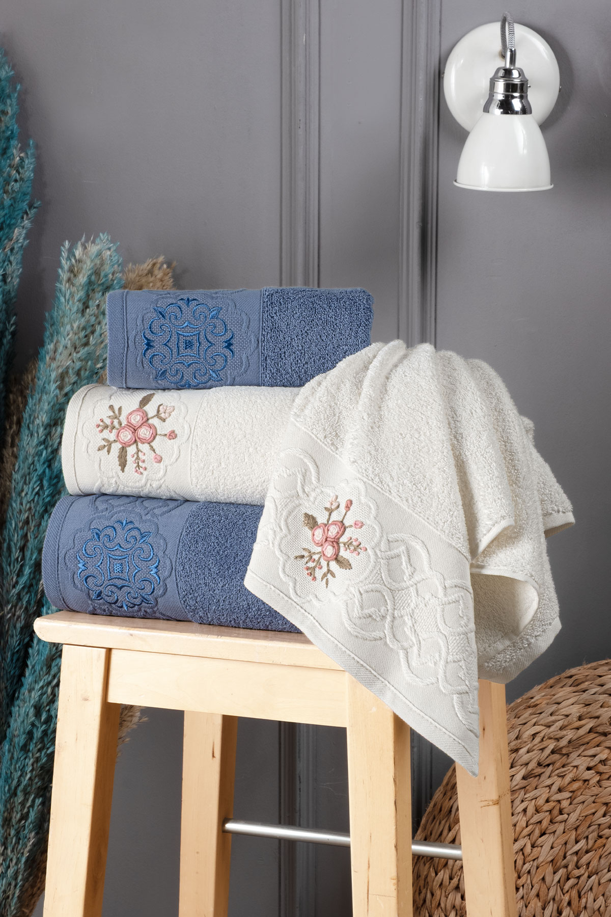 Fiesta Elite Bukle 4 Parça Hamam Takımı - Thumbnail