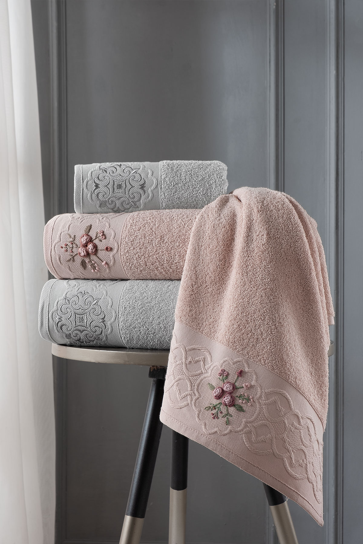 Fiesta Elite Bukle 4 Parça Hamam Takımı - Thumbnail