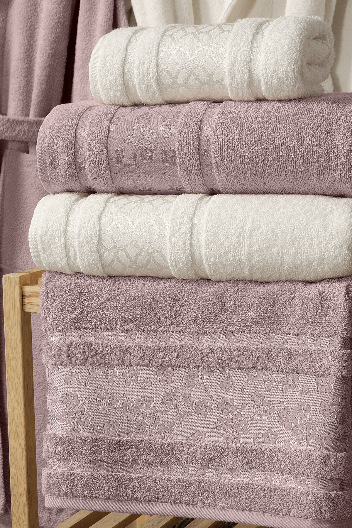 Fiesta Gold Bukle Jakarlı 6 Parça Bornoz Seti - Thumbnail