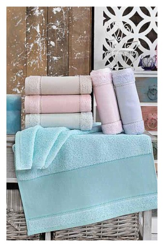 FIESTA - Fiesta İşlemelik Havlu Kadife Etamin Bordürlü 50x90