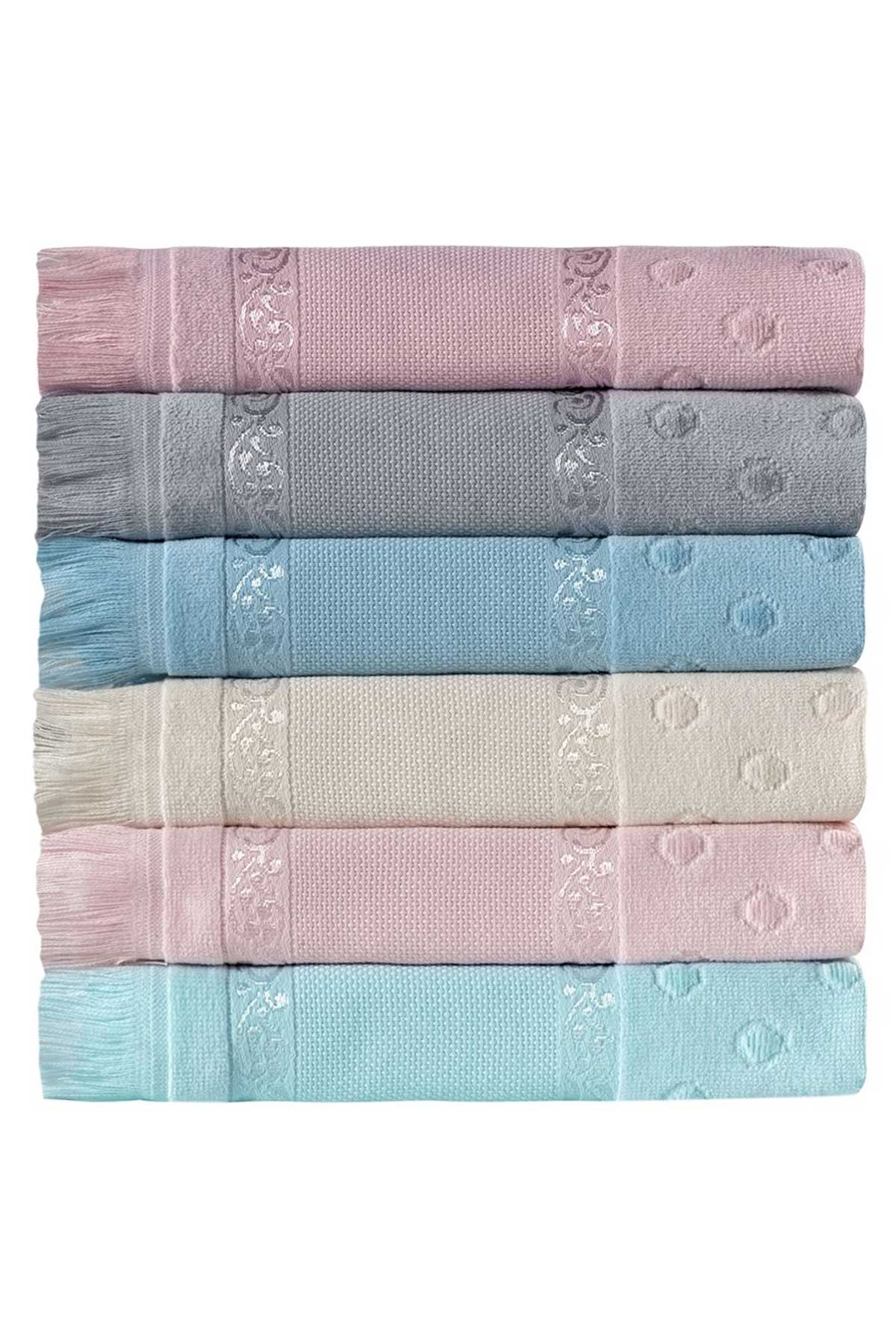 Fiesta İşlemelik Havlu Kadife Etamin Boşluklu Saçaklı 30x50 - Thumbnail