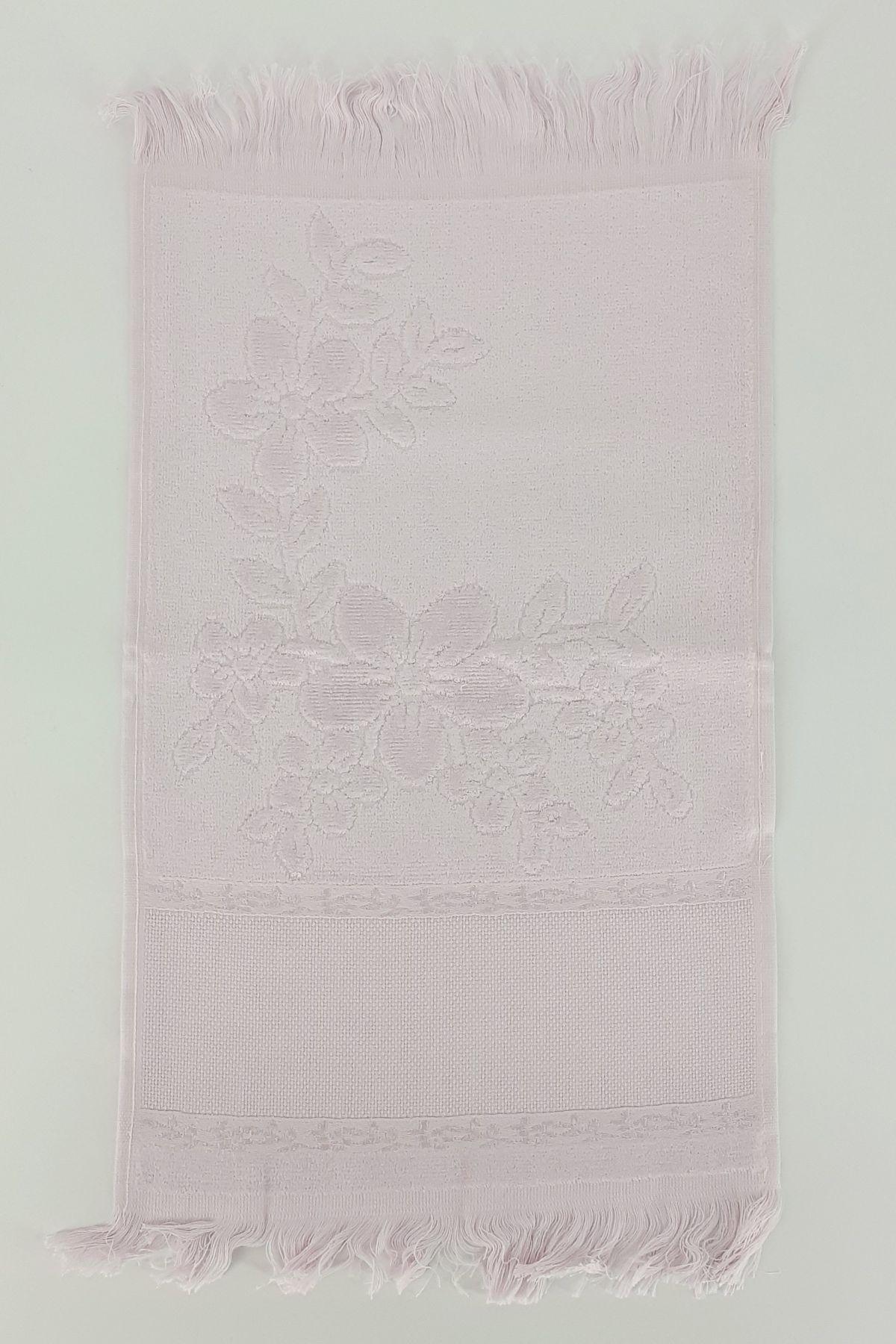 Fiesta İşlemelik Havlu Kadife Etamin Boşluklu Saçaklı 30x50 - Thumbnail