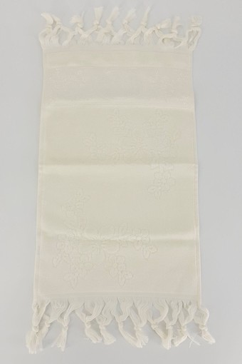 FIESTA - Fiesta İşlemelik Havlu Kadife Jakarlı Oval Etamin Bağlamalı 30x50