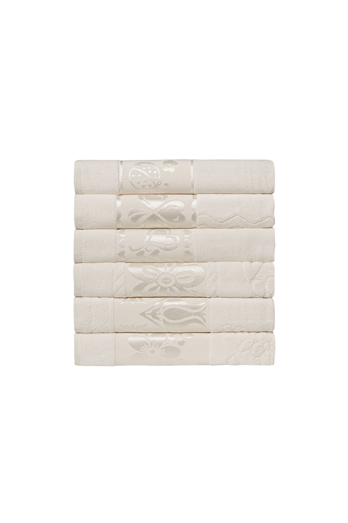 Fiesta İşlemelik Havlu Soft Kadife Jakarlı Karışık Desenli 50x90 - Thumbnail