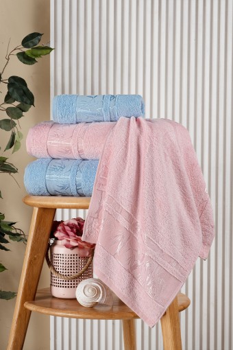 FIESTA - Fiesta Jakarlı 4 Parça Hamam Takımı Bambu (1)