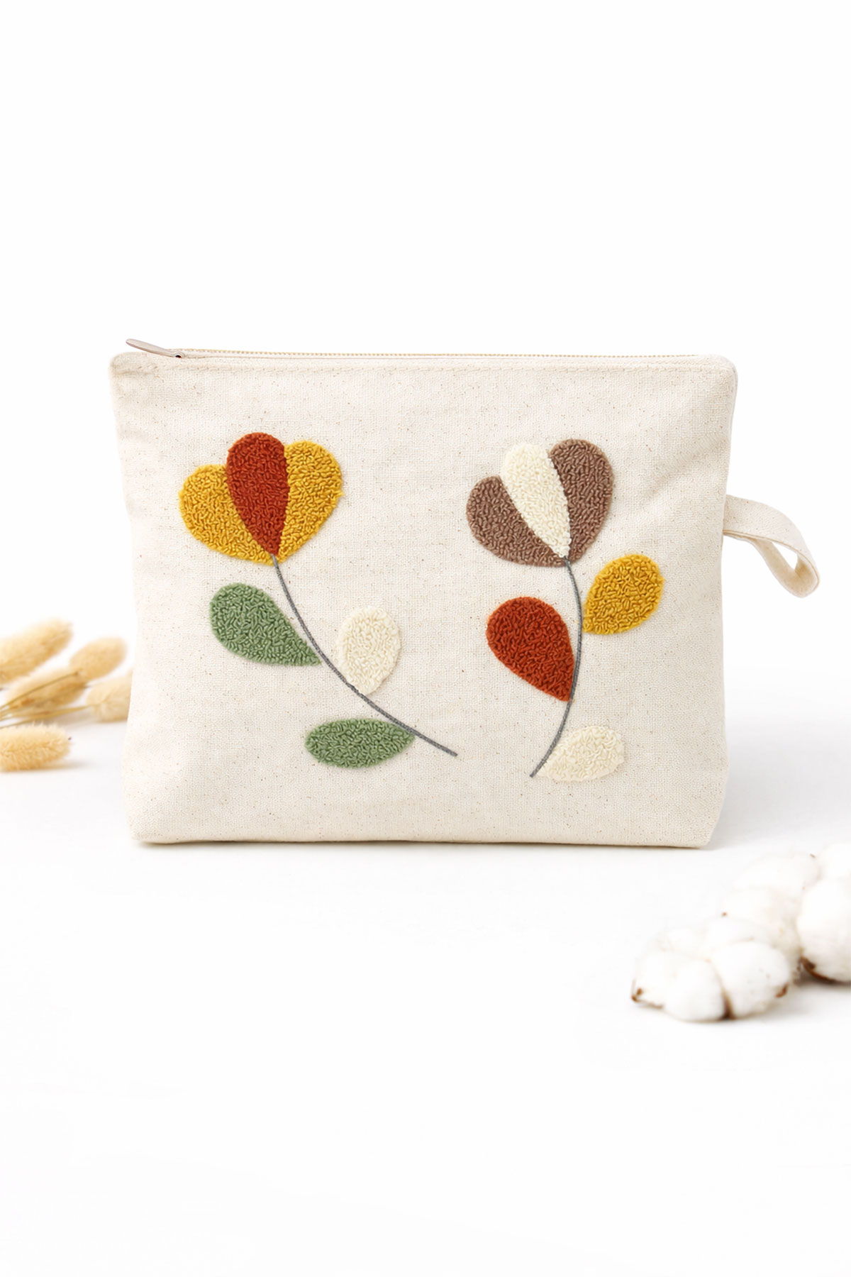 Fiesta Kadın Makyaj Çantası Nakışlı Bez 20x25 Cm - Thumbnail