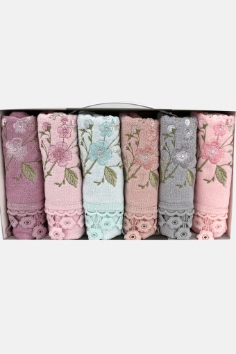 FIESTA - Fiesta Mutfak Havlusu Alya Kadife 3D Nakışlı Güpürlü30x50 (1)