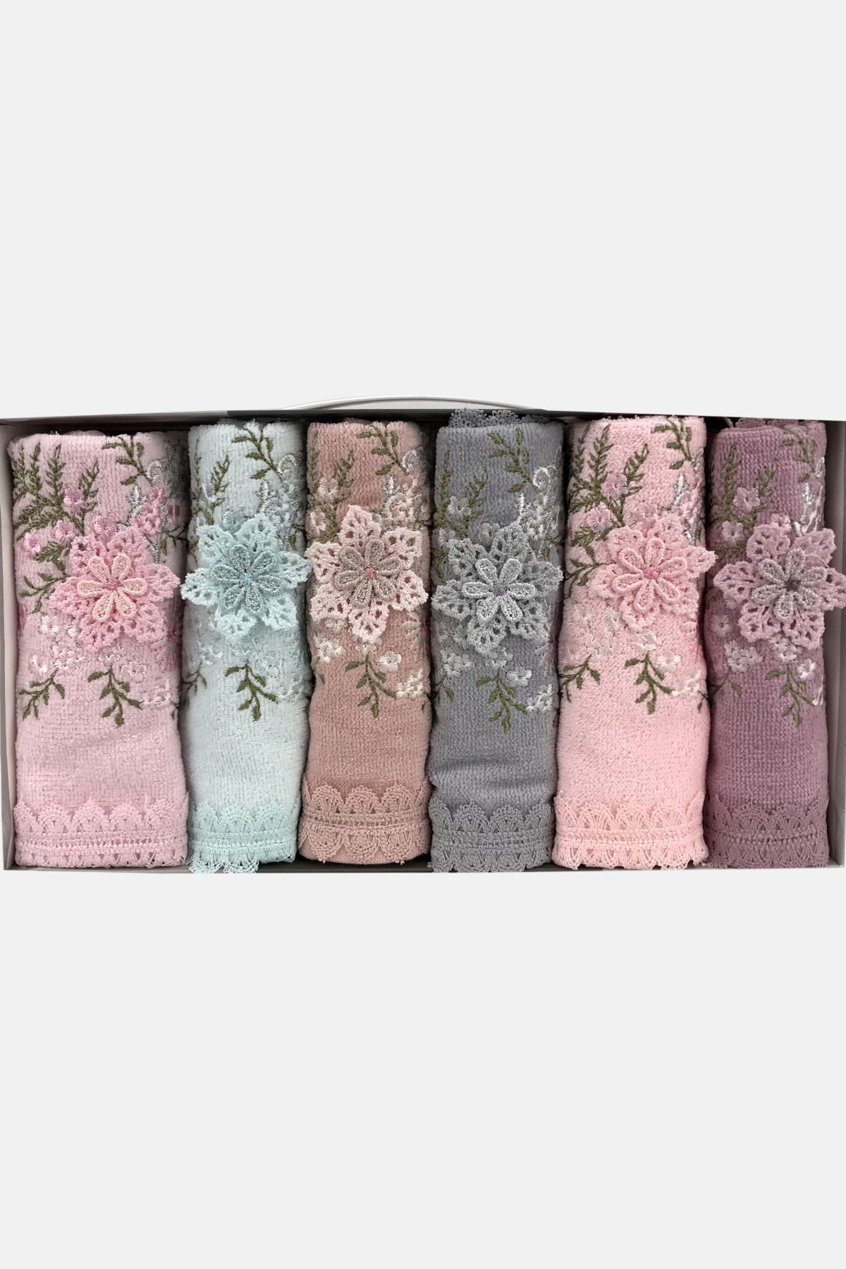 Fiesta Mutfak Havlusu Alya Kadife 3D Nakışlı Güpürlü30x50 - Thumbnail