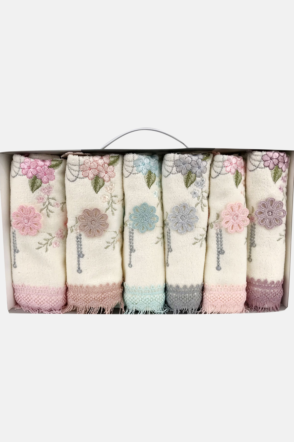 Fiesta Mutfak Havlusu Alya Kadife 3D Nakışlı Güpürlü30x50 - Thumbnail