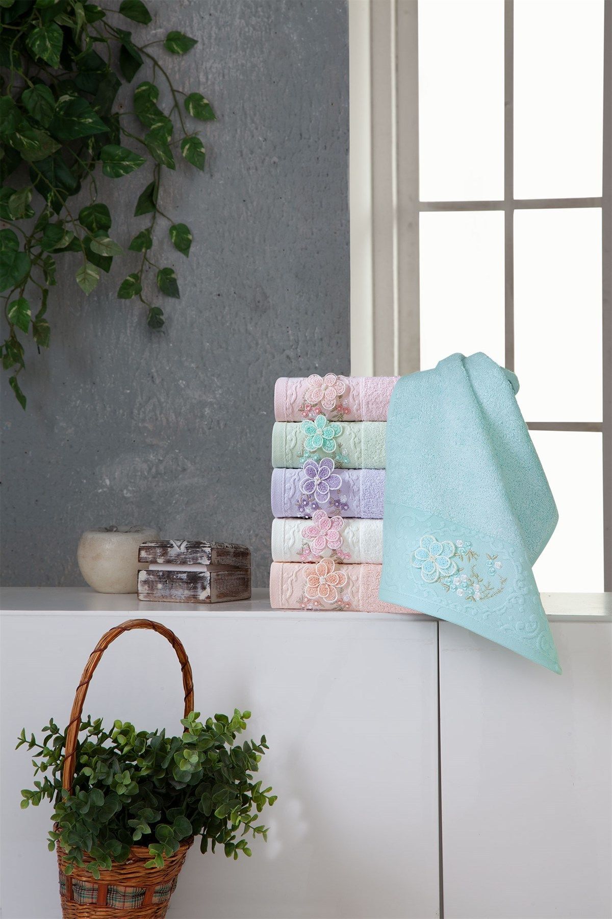 Fiesta Mutfak Havlusu Bambu 3D Papatya 30x50 Kutulu - Thumbnail