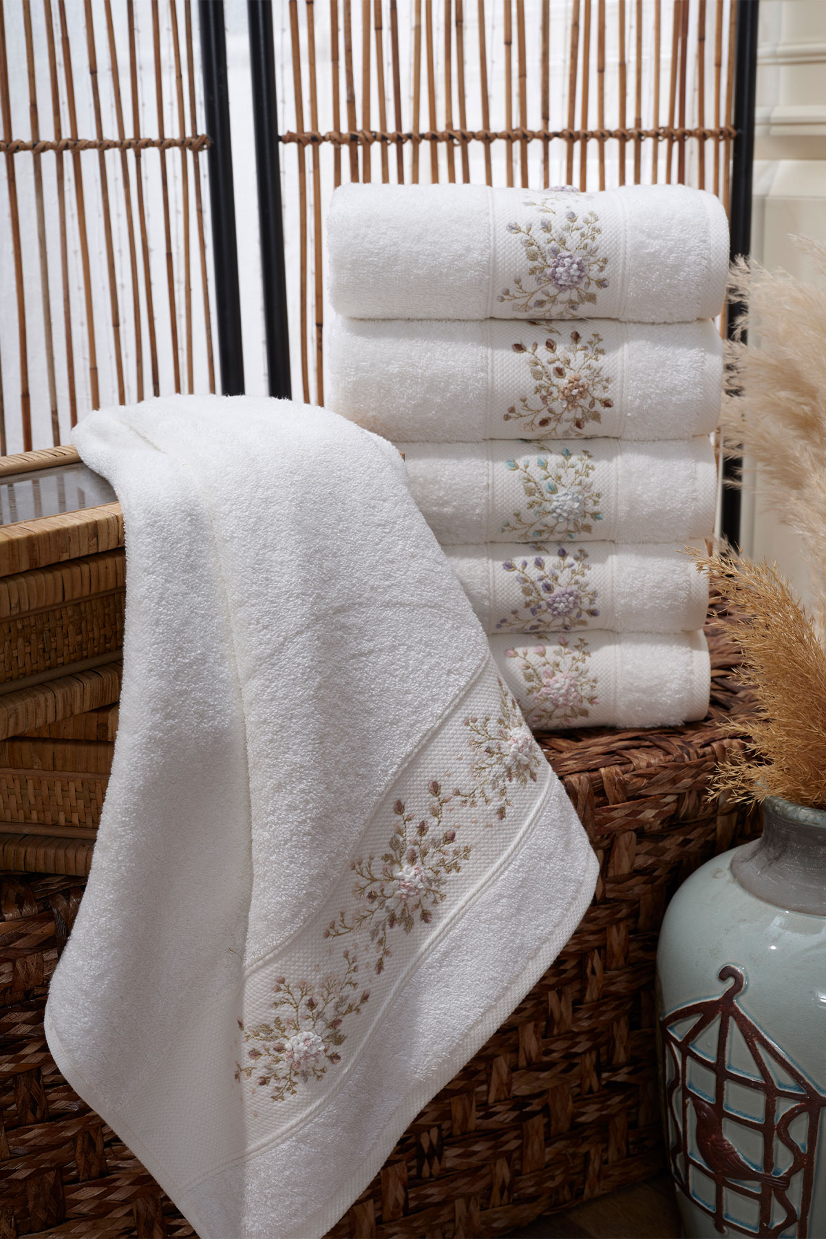 Fiesta Mutfak Havlusu Bambu Nakışlı El İşi 30x50 - Thumbnail