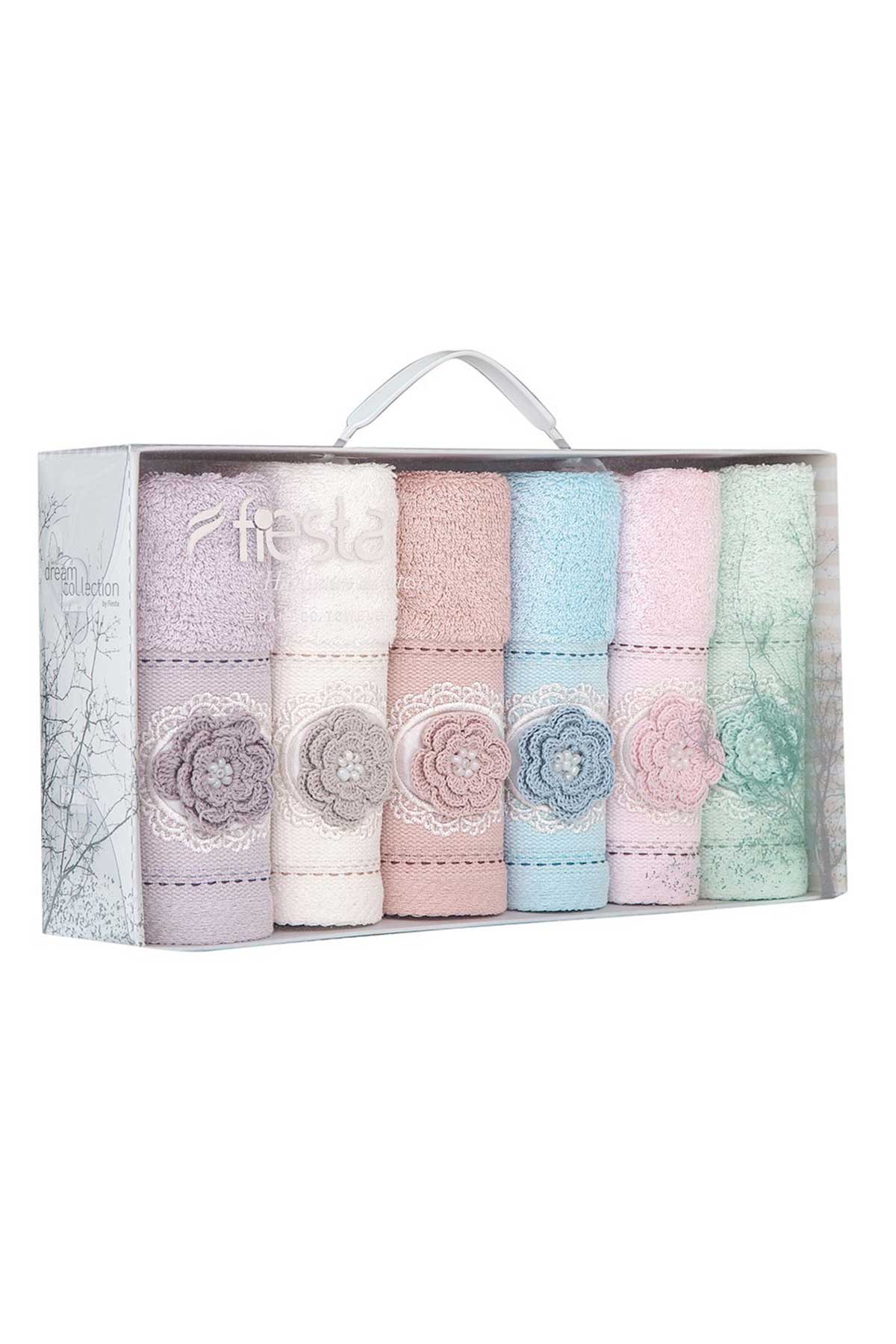 Fiesta Mutfak Havlusu Bambu Nakışlı El İşi Dantelli Duygu 30x50 - Thumbnail