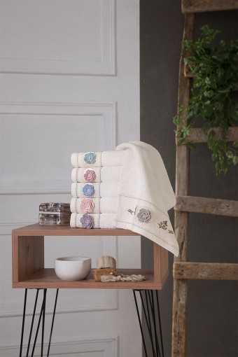 FIESTA - Fiesta Mutfak Havlusu Bambu Nakışlı El İşi Dantelli Duygu 30x50 (1)