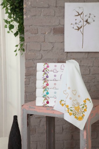 FIESTA - Fiesta Mutfak Havlusu Kadife Köşe Nakışlı Taşlı 30x50