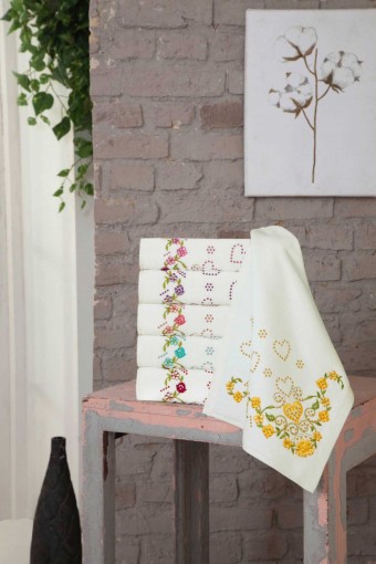 FIESTA - Fiesta Mutfak Havlusu Kadife Köşe Nakışlı Taşlı 30x50 (1)