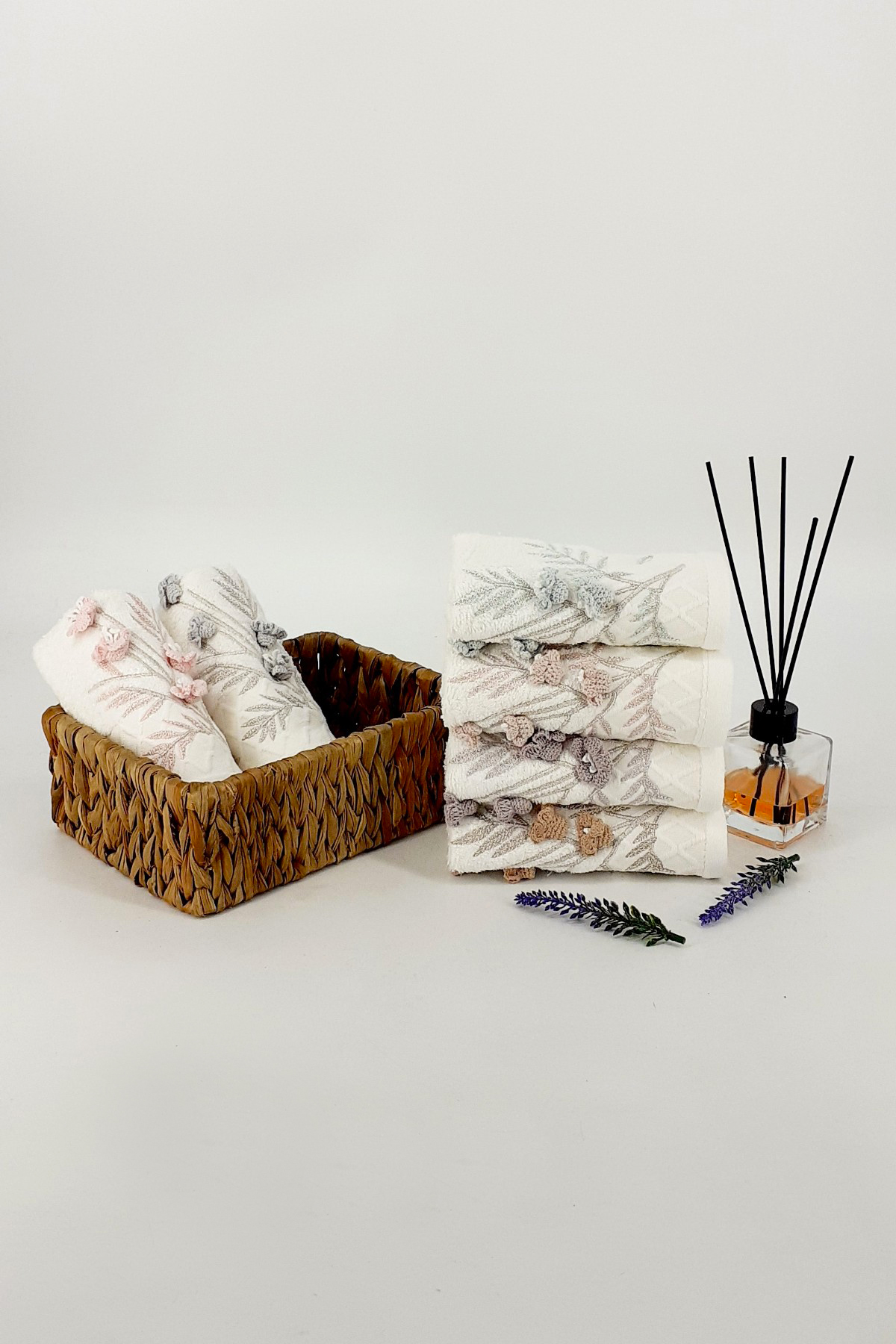 Fiesta Mutfak Havlusu Sakura Nakışlı Bambu 30x50 - Thumbnail