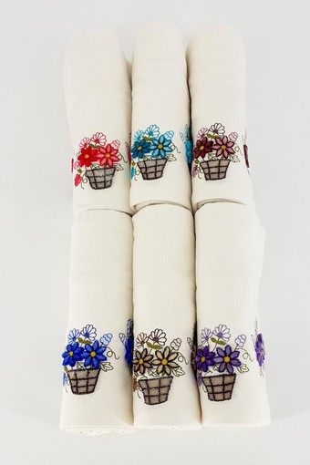 FIESTA - Fiesta Nakışlı El-Yüz Havlusu Soft Kadife Taftink Motif 1 50x90 (1)