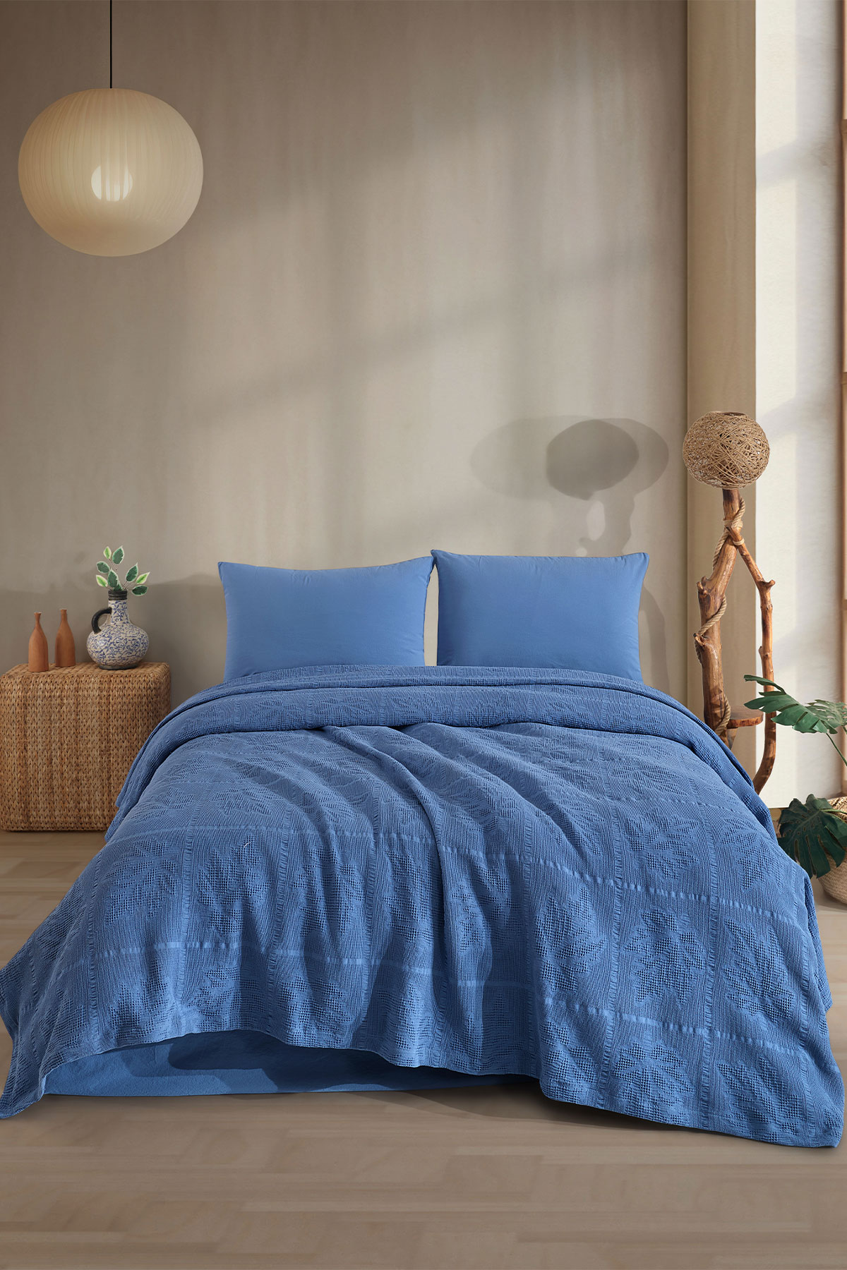 Fiesta Pike Set Çift Kişilik Natural Jakarlı Alya Pamuklu 220x240 Cm - Thumbnail