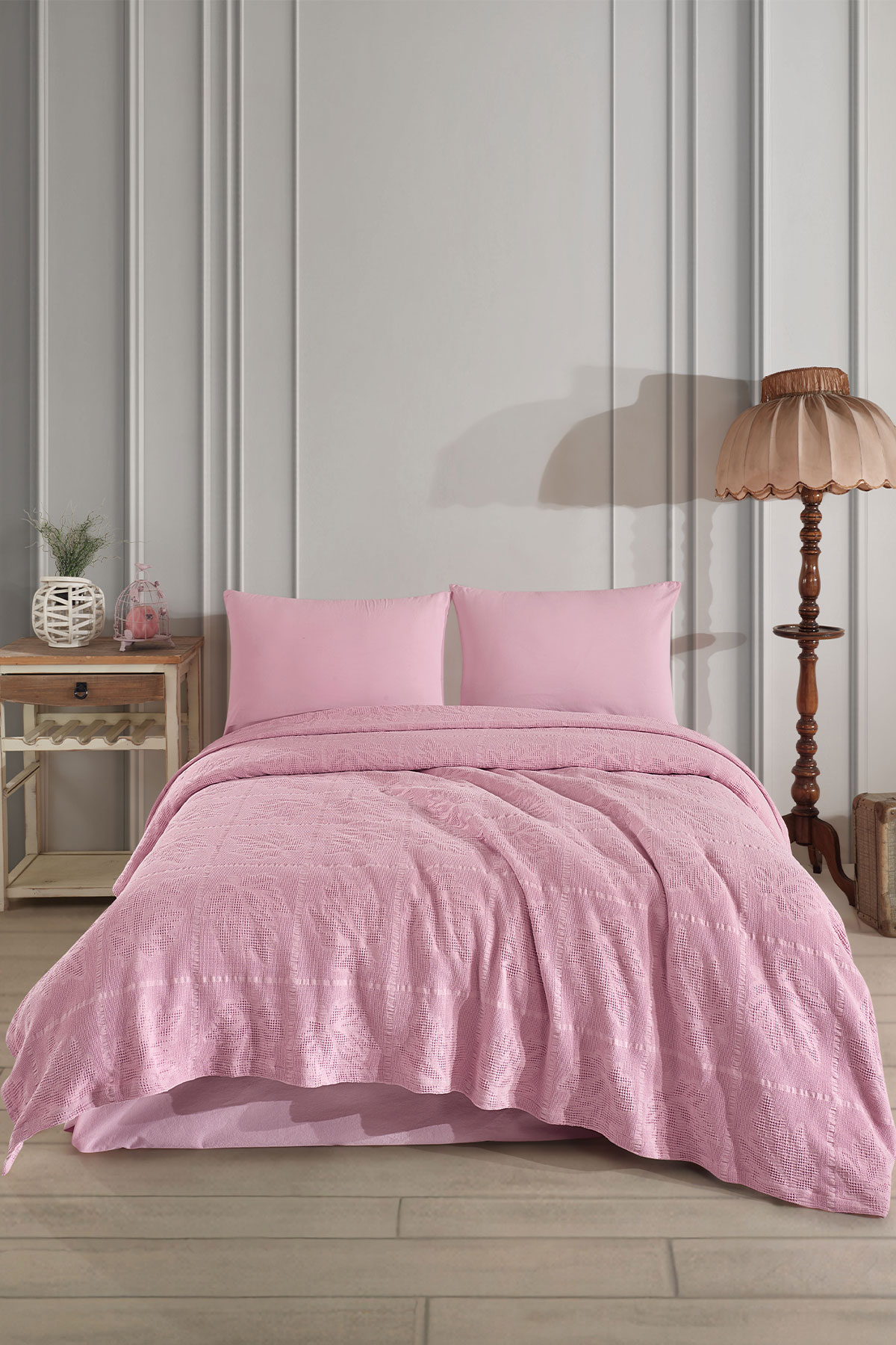 Fiesta Pike Set Çift Kişilik Natural Jakarlı Alya Pamuklu 220x240 Cm - Thumbnail