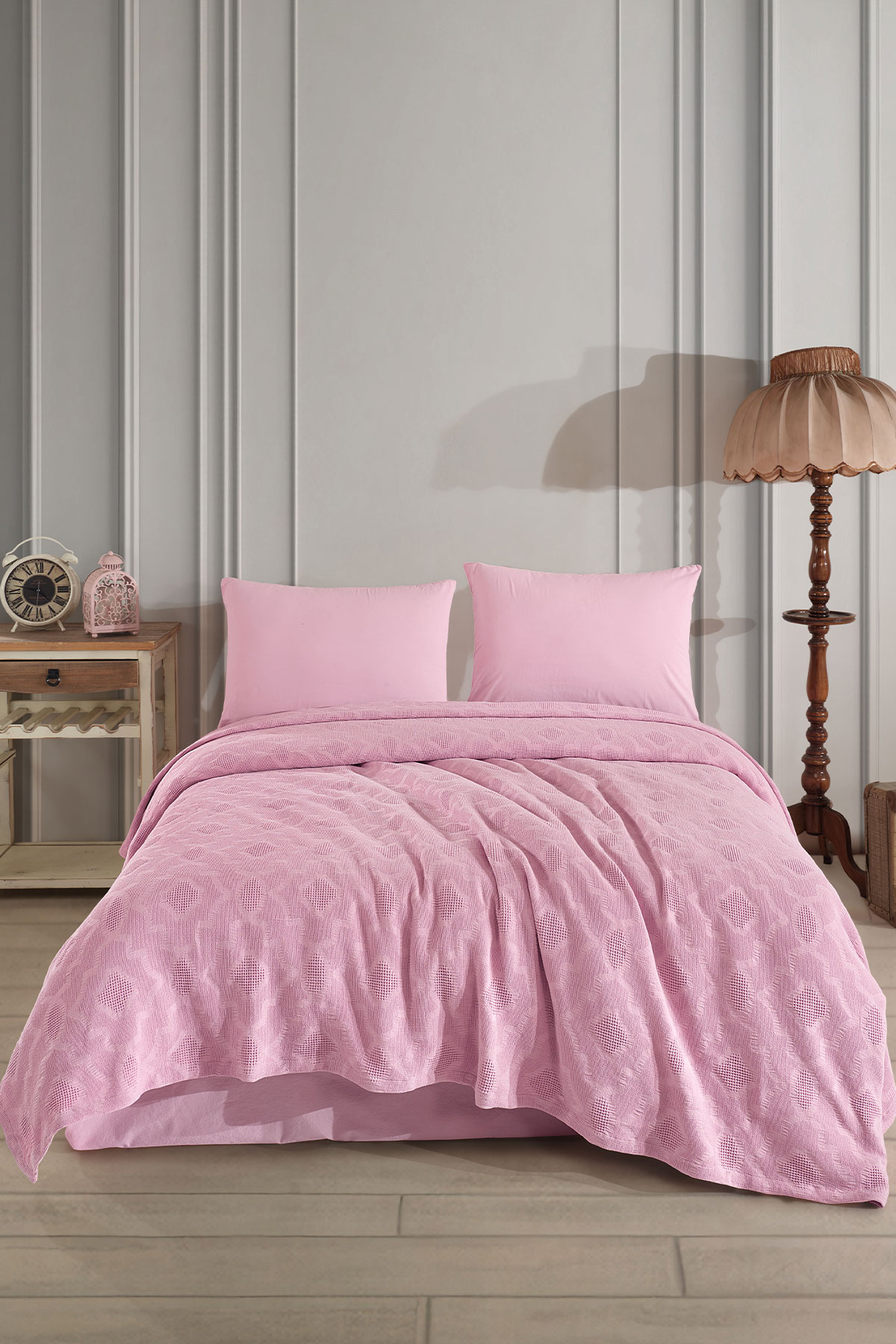 Fiesta Pike Set Çift Kişilik Natural Jakarlı Sahra Pamuklu 220x240 Cm - Thumbnail