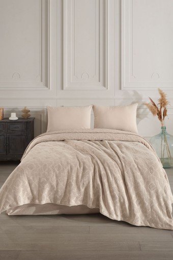 FIESTA - Fiesta Pike Set Çift Kişilik Natural Jakarlı Sahra Pamuklu 220x240 Cm (1)