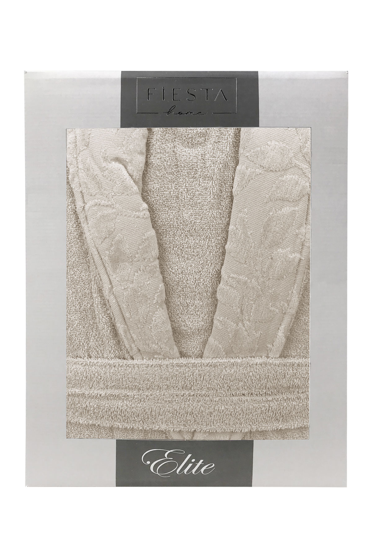 Fiesta Unisex Bornoz Elite Kısmı Kadife Jakarlı Pamuklu - Thumbnail