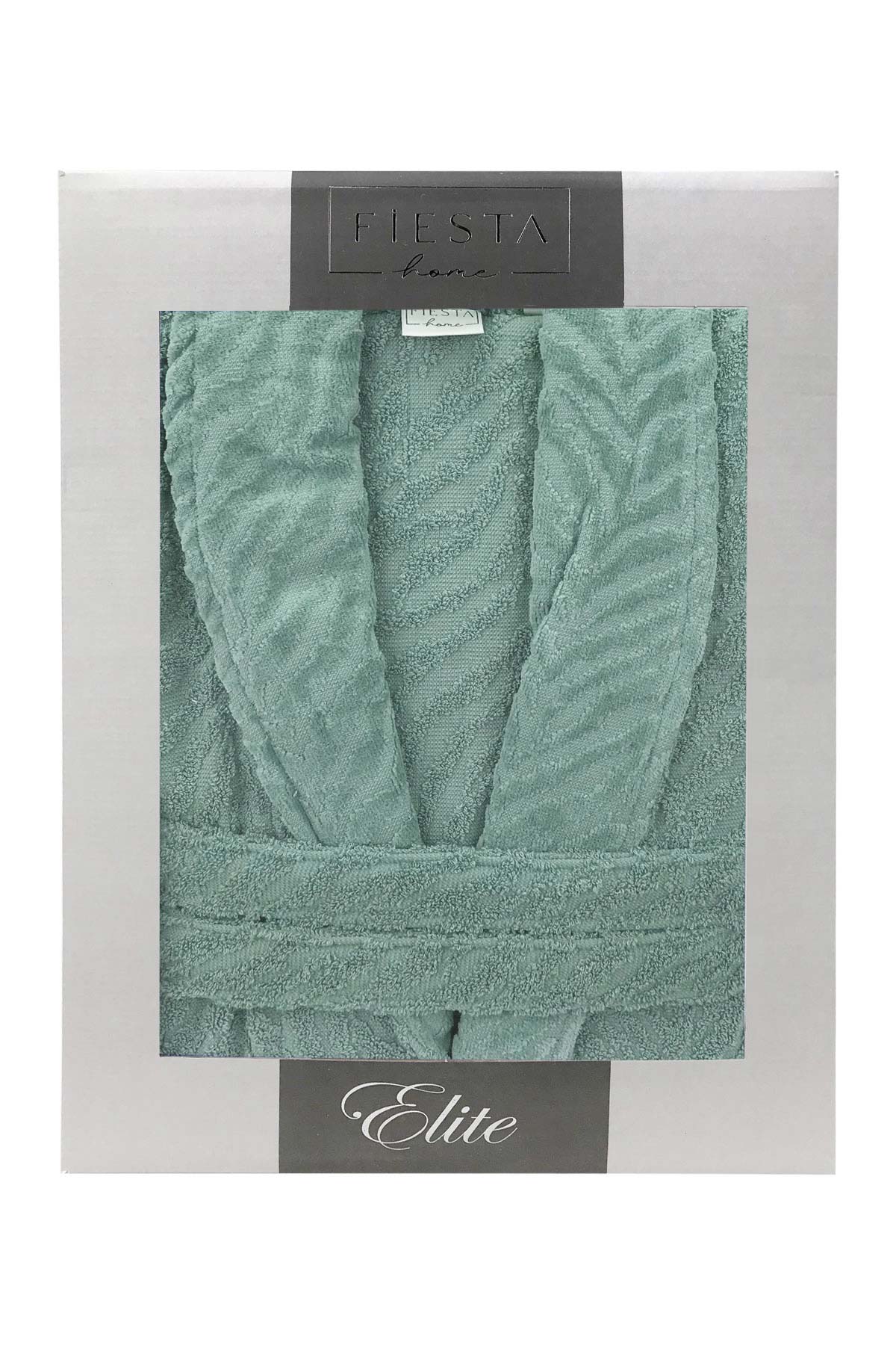 Fiesta Unisex Bornoz Kısmı Kadife Jakarlı Pamuklu - Thumbnail