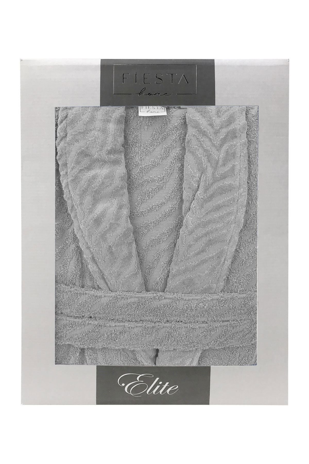 Fiesta Unisex Bornoz Kısmı Kadife Jakarlı Pamuklu - Thumbnail