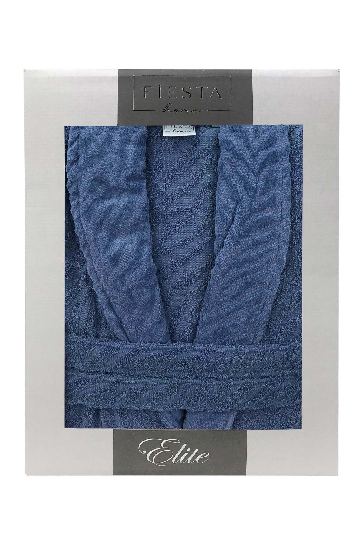 Fiesta Unisex Bornoz Kısmı Kadife Jakarlı Pamuklu - Thumbnail