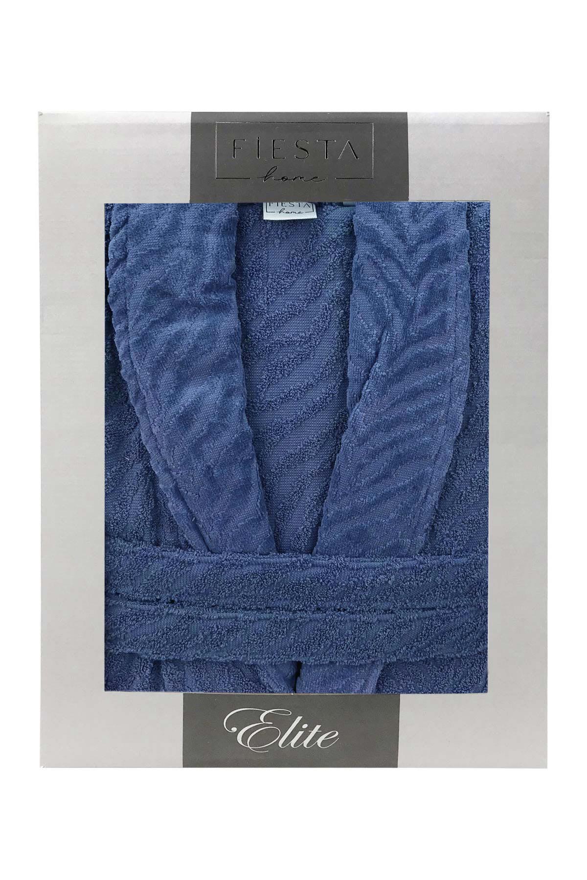 Fiesta Unisex Bornoz Kısmı Kadife Jakarlı Pamuklu - Thumbnail