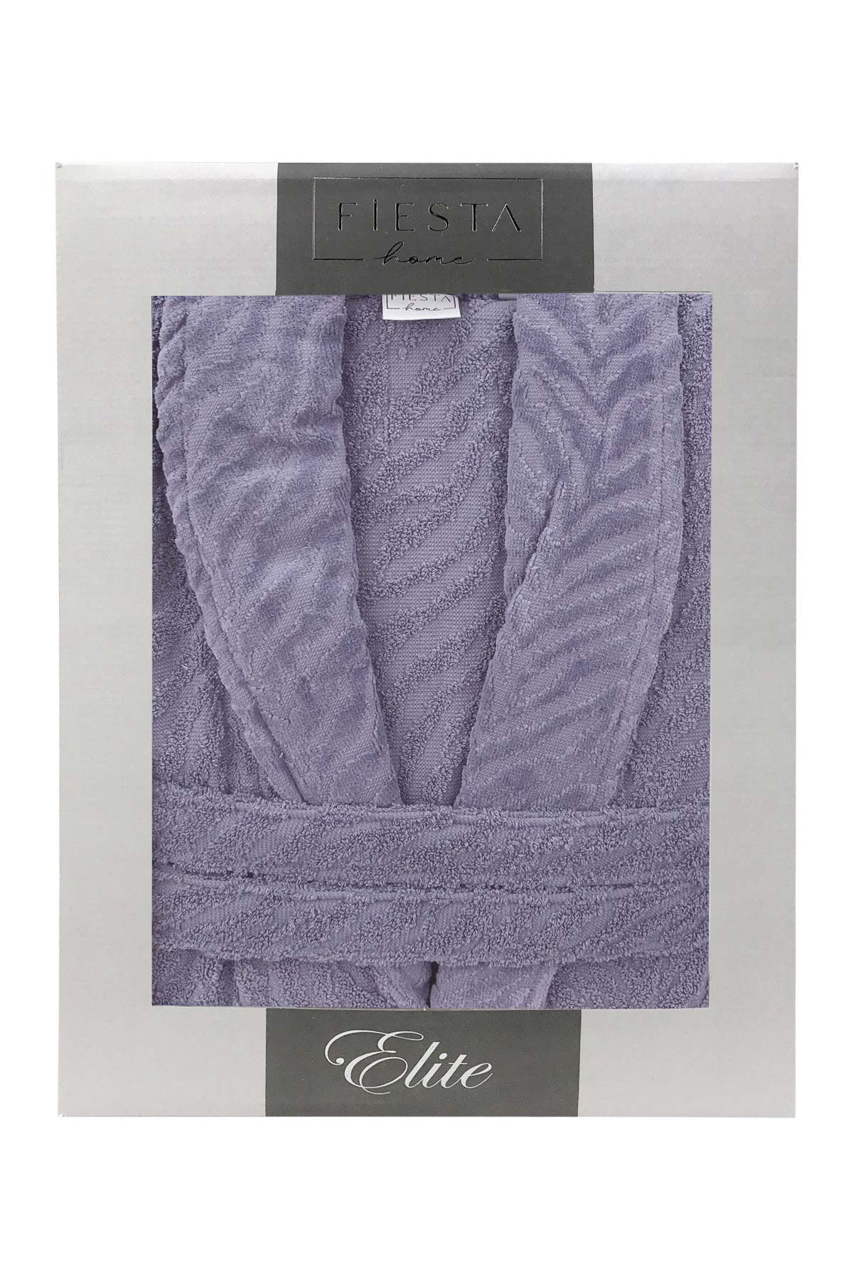 Fiesta Unisex Bornoz Kısmı Kadife Jakarlı Pamuklu - Thumbnail