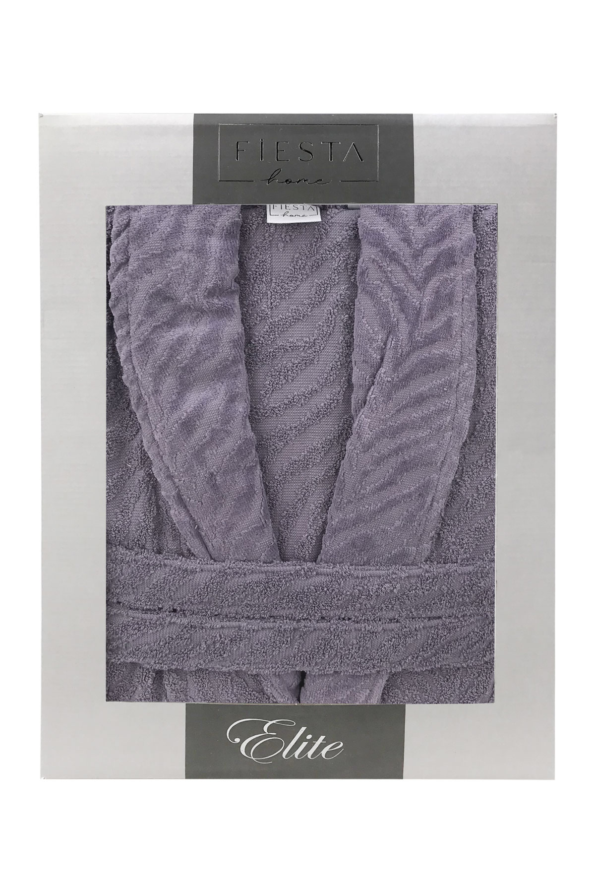 Fiesta Unisex Bornoz Kısmı Kadife Jakarlı Pamuklu - Thumbnail