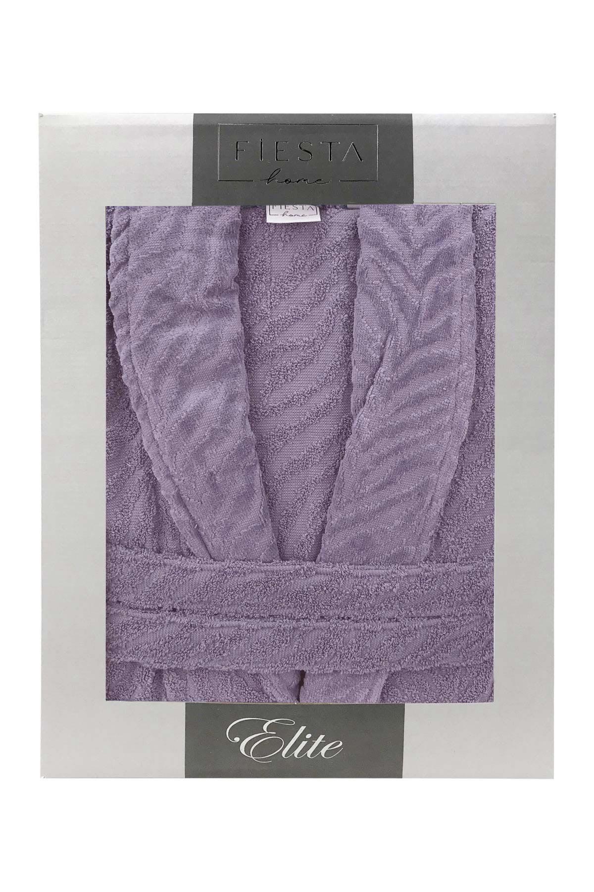 Fiesta Unisex Bornoz Kısmı Kadife Jakarlı Pamuklu - Thumbnail