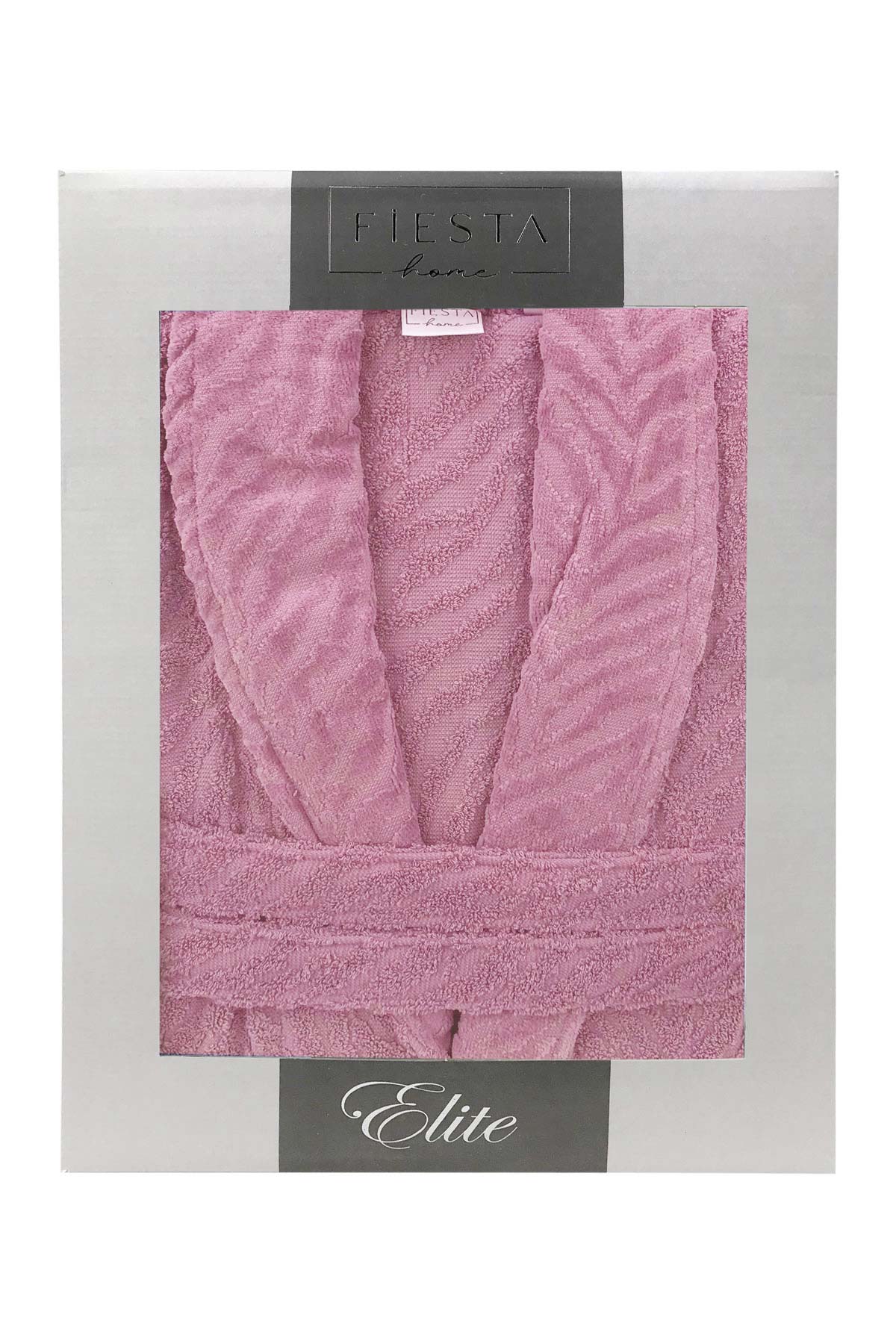 Fiesta Unisex Bornoz Kısmı Kadife Jakarlı Pamuklu - Thumbnail