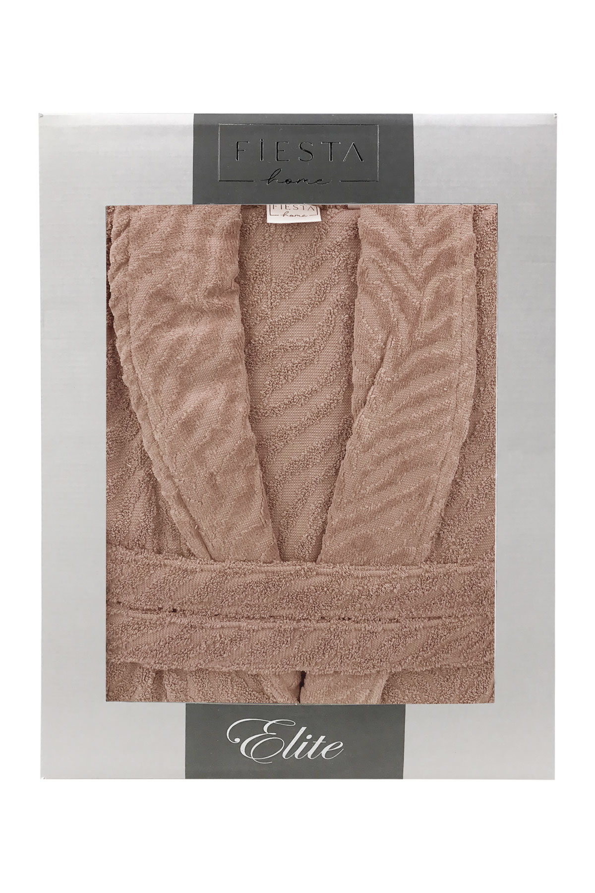 Fiesta Unisex Bornoz Kısmı Kadife Jakarlı Pamuklu - Thumbnail