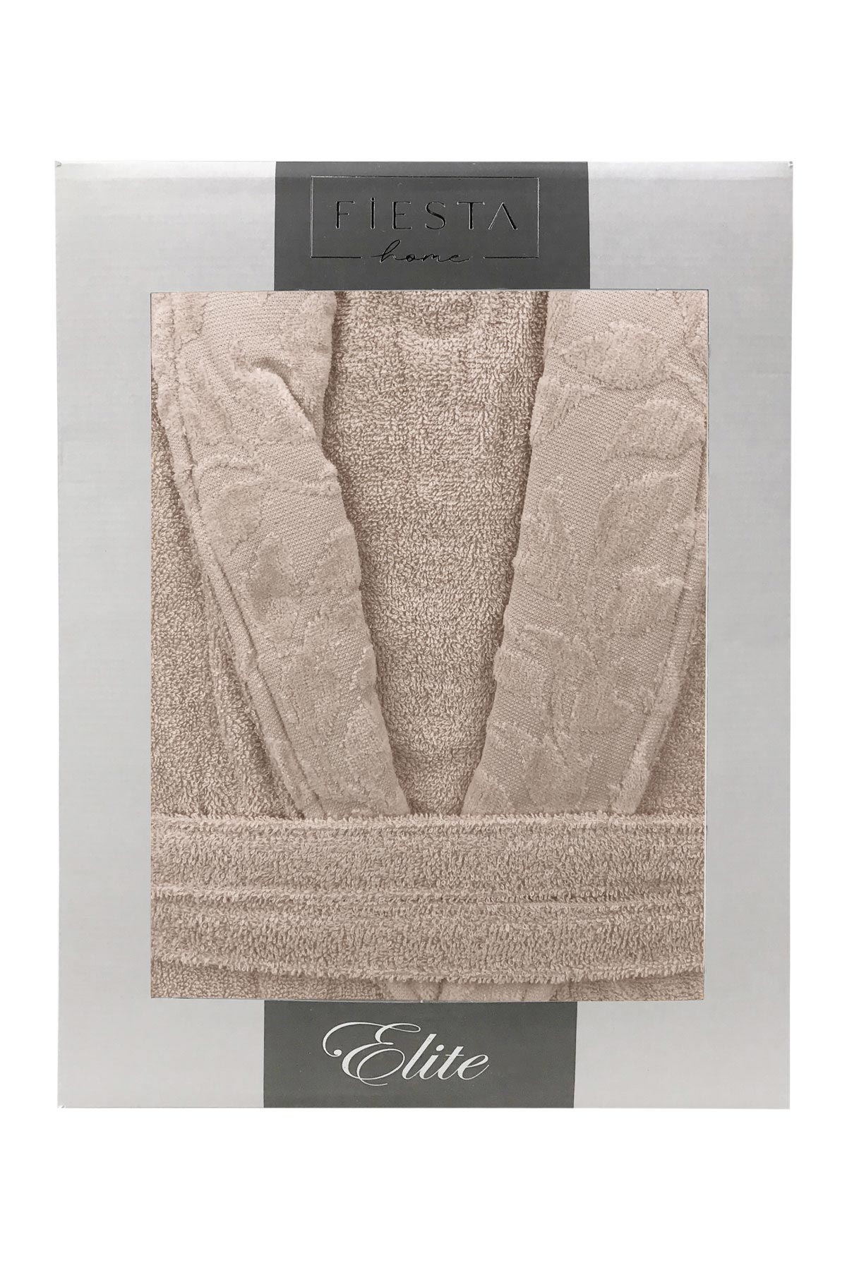 Fiesta Unisex Bornoz Kısmı Kadife Jakarlı Pamuklu - Thumbnail